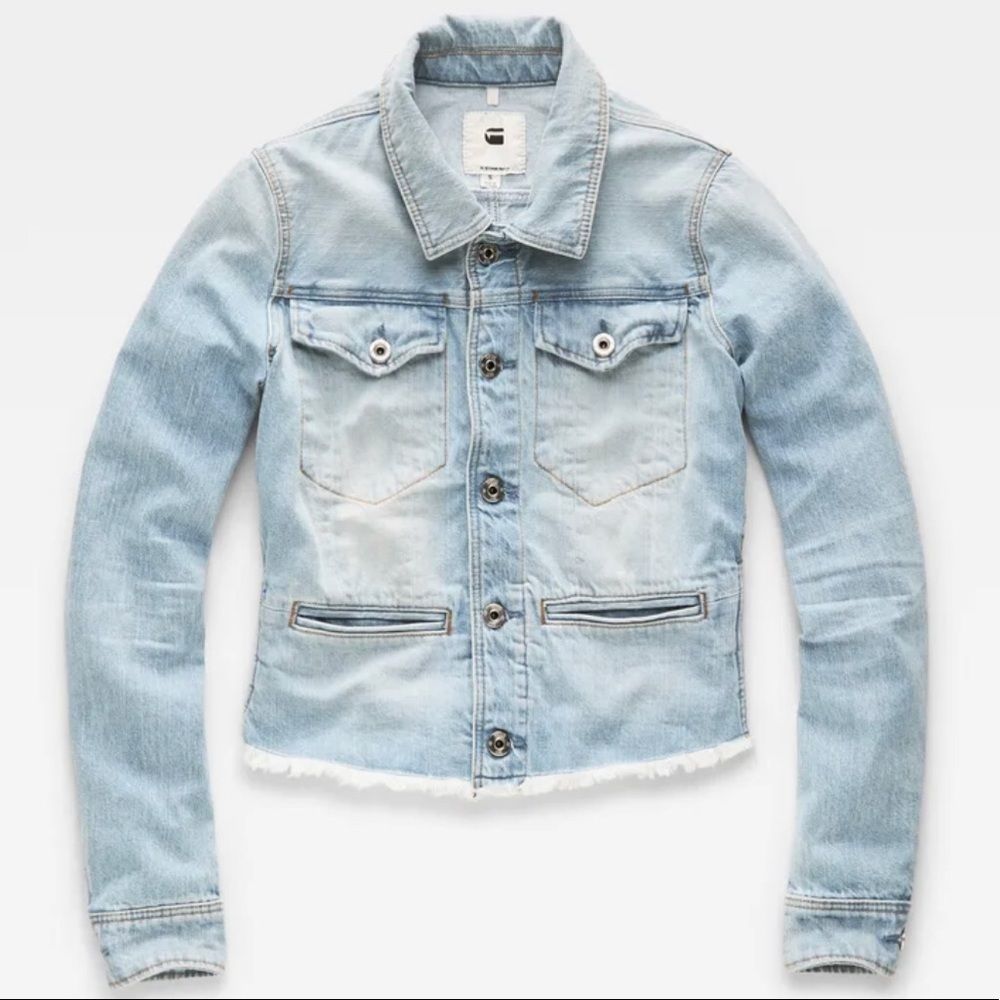 G-star, The D-Staq Deconstructed Ripped Denim Jacket, S
